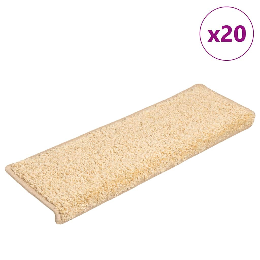 vidaXL Stufenmatten 20 Stk. 65x21x4 cm Creme Rechteckiger Rand