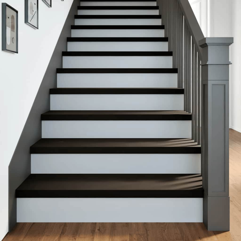 vidaXL Treppenstufen 16 Stk. Braun-Schwarz 90x30x2 cm Massivholz Eiche