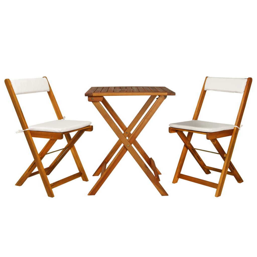 vidaXL | Gartenmöbel Sets | mit Kissen Faltbar 2 pcs Warmer Holzton