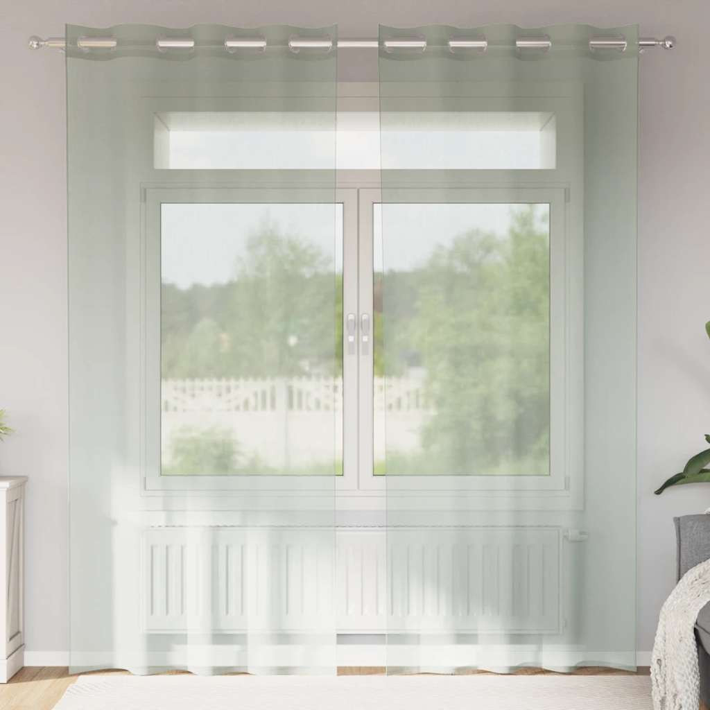 vidaXL Voile Vorhänge mit Ösen 2 Stk. Hellgrau 140x245 cm
