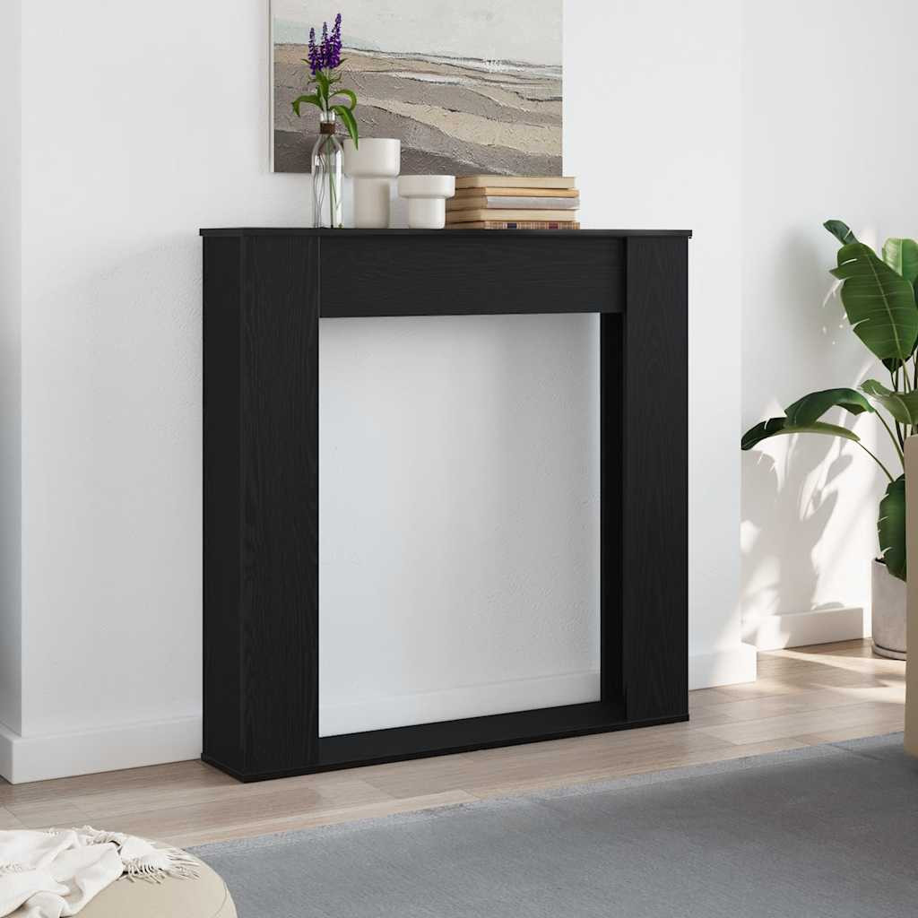 vidaXL Kaminumrandung Schwarz Eichen-Optik 100x20x100 cm Holzwerkstoff