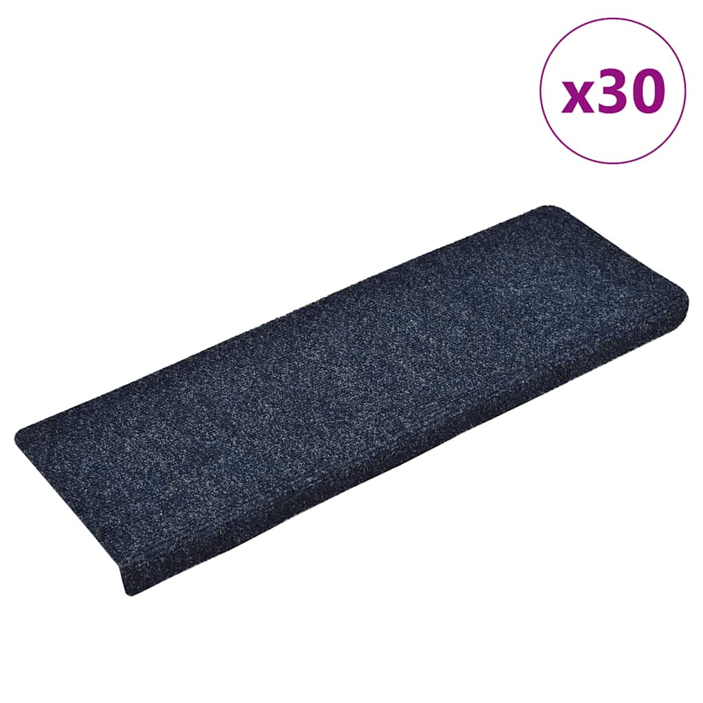 vidaXL Stufenmatten Selbstklebend 30 Stk. 65x21x4 cm Blau Rechteckiger Rand