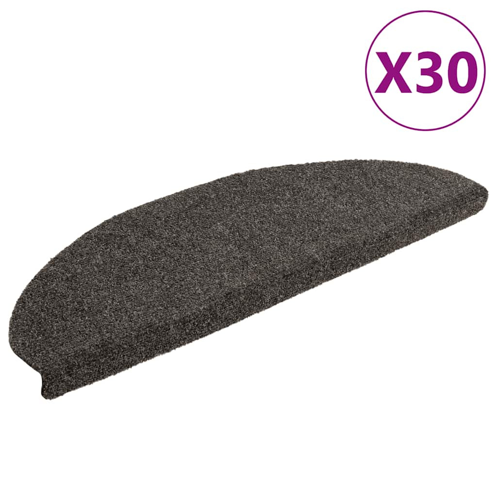 vidaXL Stufenmatten Selbstklebend 30 Stk. 65x21x4 cm Anthrazit Halbrund Groß