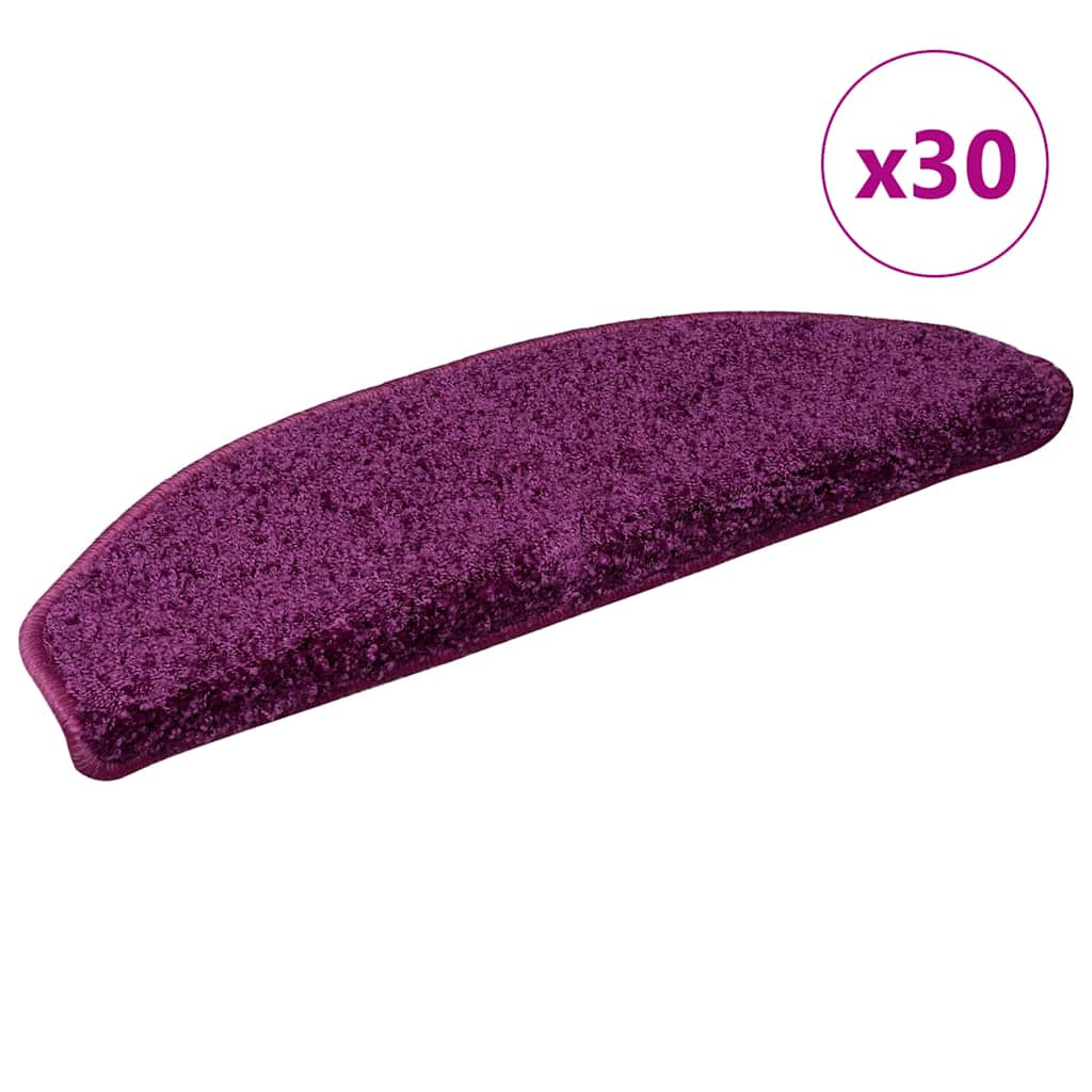vidaXL Stufenmatten 30 Stk. 65x21x4 cm Violett Halbrund Groß