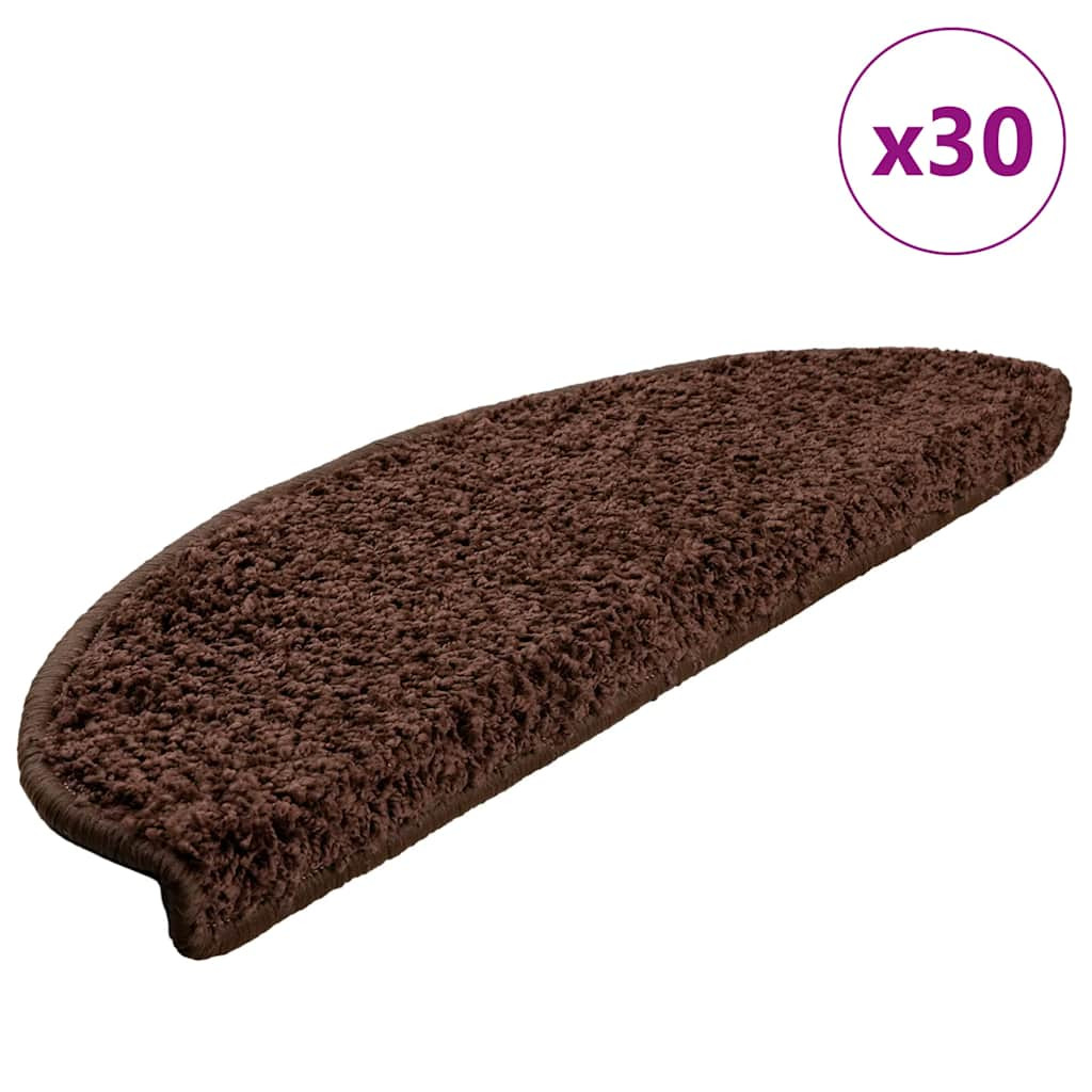 vidaXL Stufenmatten 30 Stk. 65x21x4 cm Braun Halbrund Groß