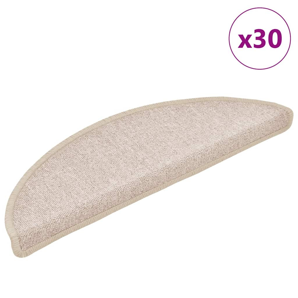 vidaXL Stufenmatten 30 Stk. 56x17x3 cm Taupe Halbrund