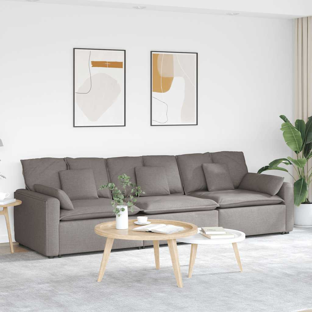 vidaXL Modulares Sofa mit Kissen Taupe