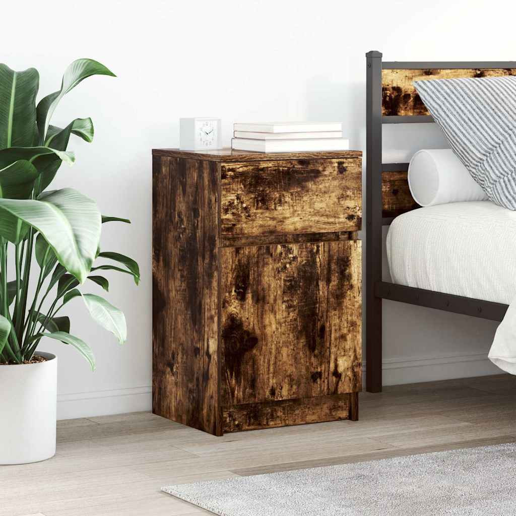 vidaXL Nachttisch Räuchereiche 39x35x65 cm Holzwerkstoff
