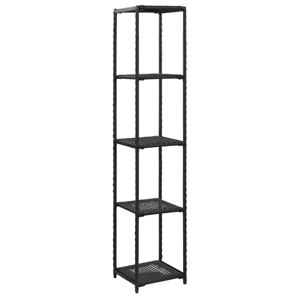 vidaXL Regal Schwarz 30x30x150 cm Poly Rattan