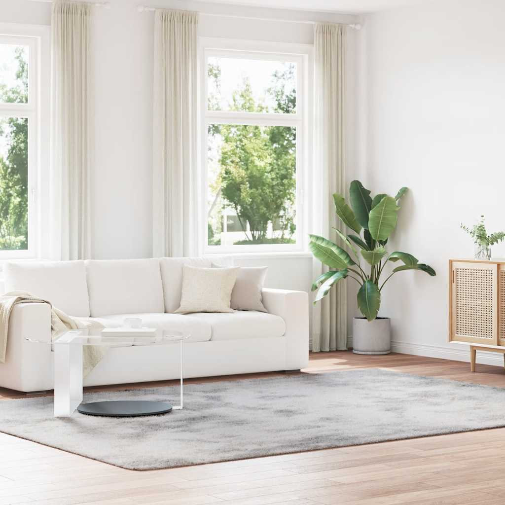vidaXL Teppich Shaggy Hochflor NAVARRA Silbergrau 240x340 cm Polyester