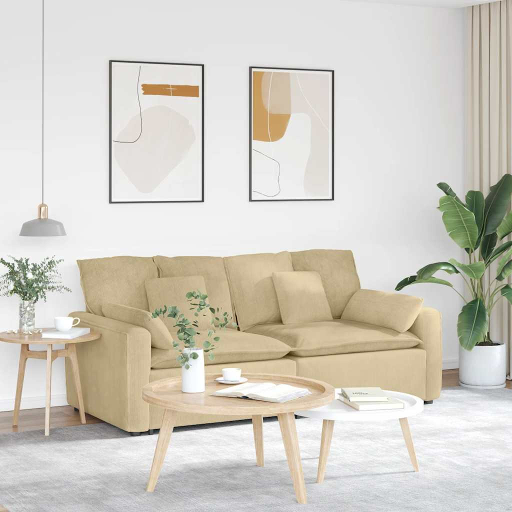 vidaXL Modulares Sofa mit Kissen Graugrün