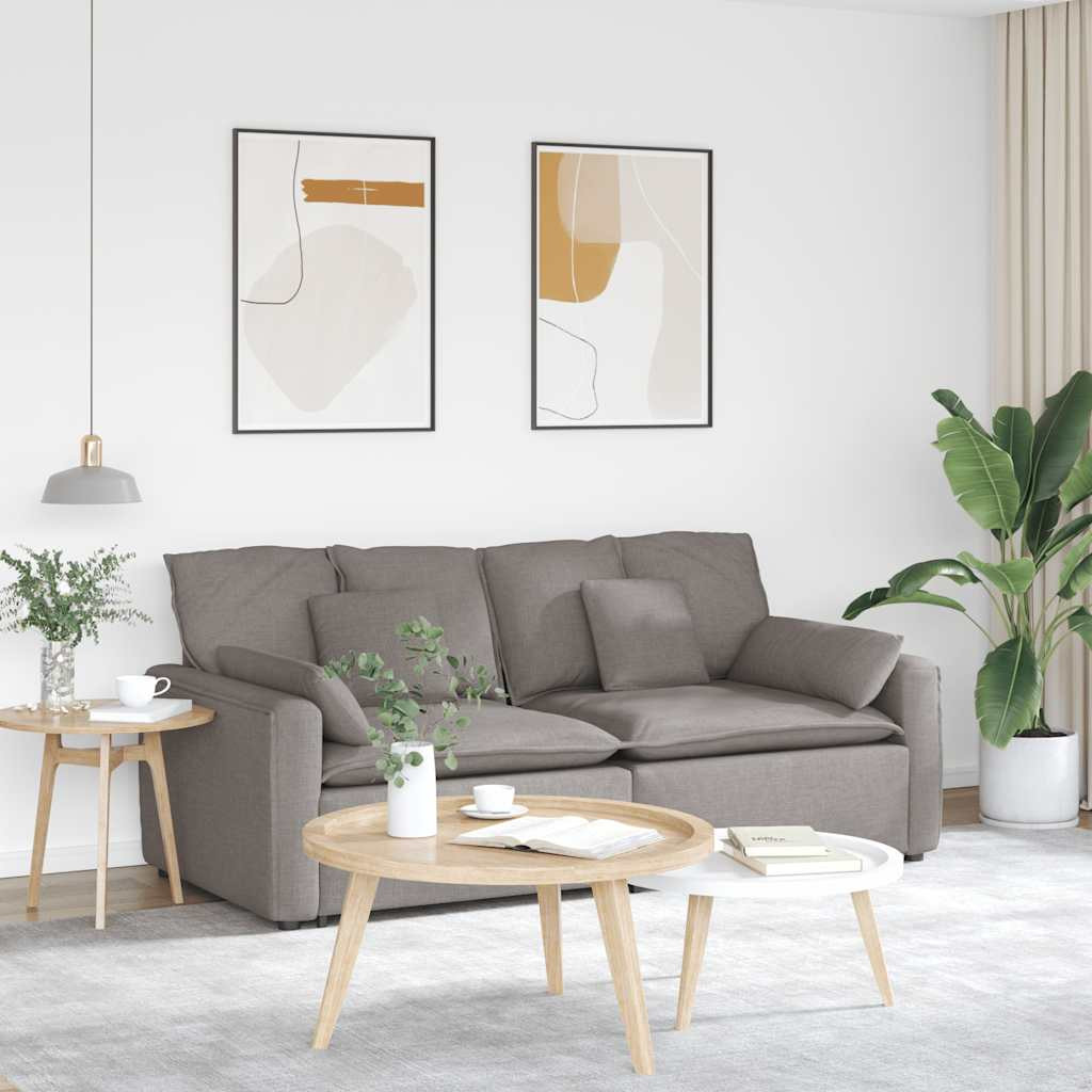 vidaXL Modulares Sofa mit Kissen Taupe