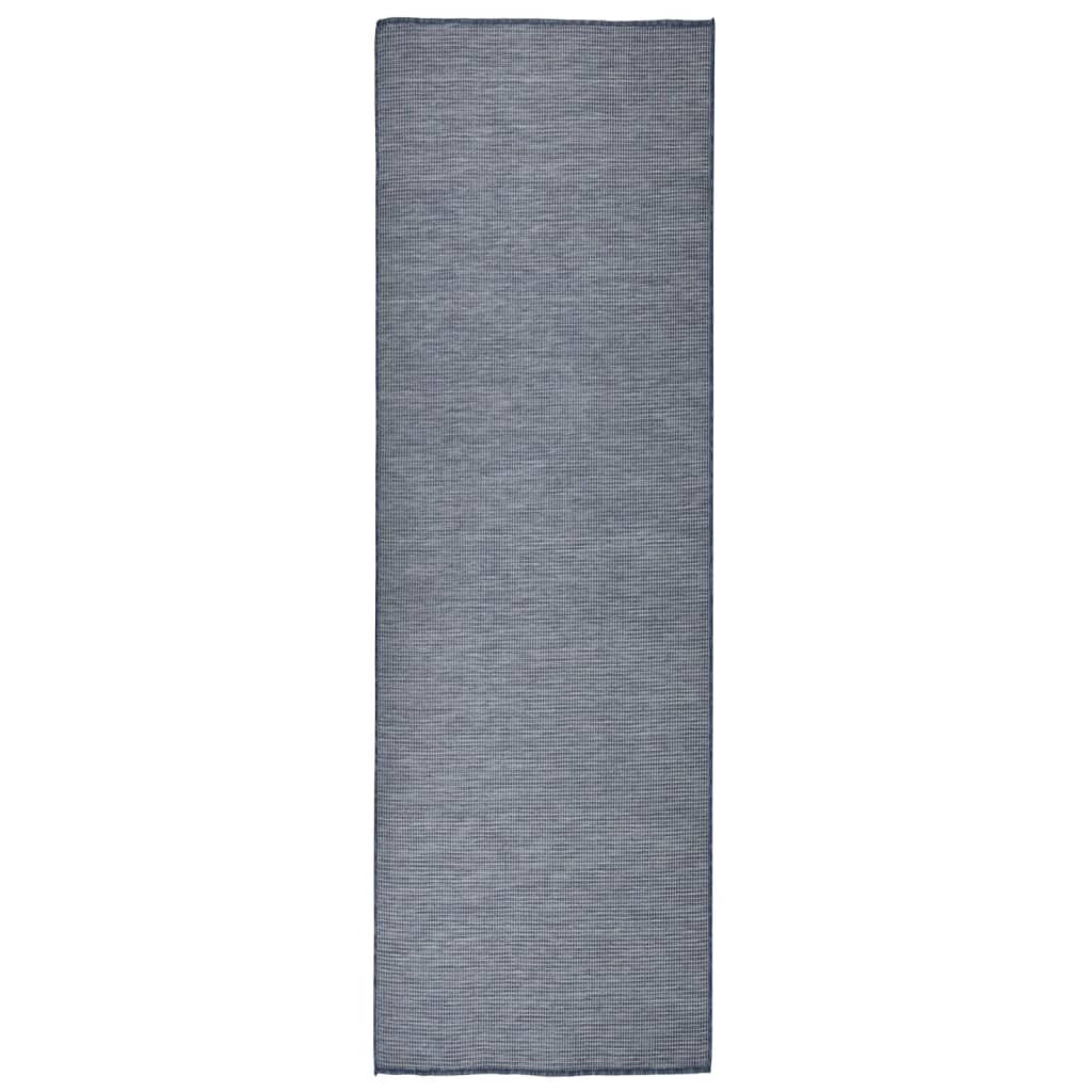 vidaXL Outdoor-Teppich Flachgewebe 80x250 cm Blau