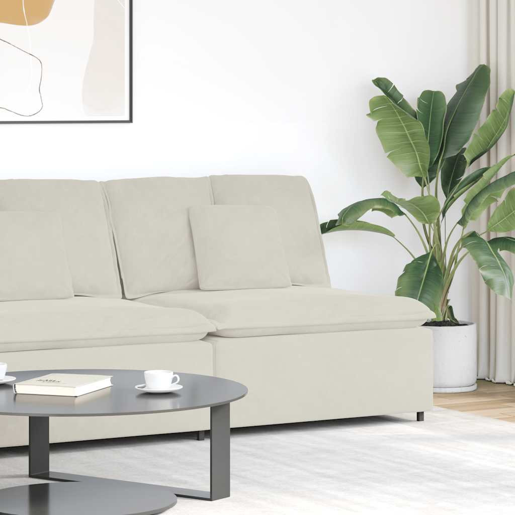 vidaXL Modulares Sofa Mittelmodul mit Kissen Creme 100 cm