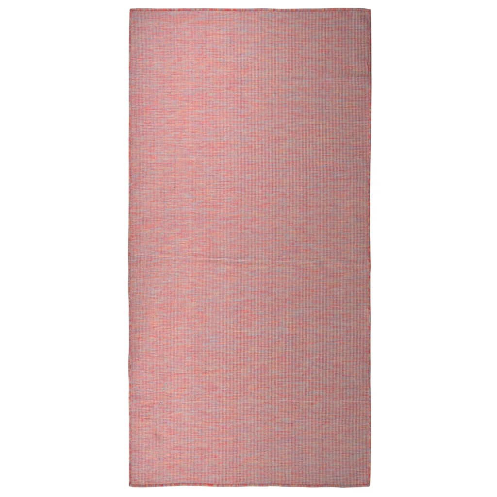 vidaXL Outdoor-Teppich Flachgewebe 100x200 cm Rot