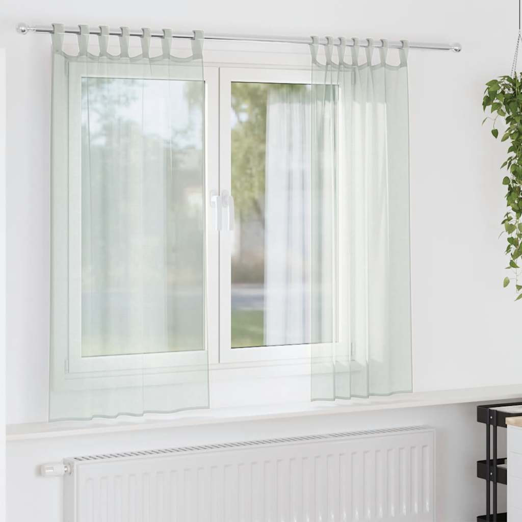 vidaXL Voile Vorhänge mit Schlaufen 2 Stk. Hellgrau 140x140 cm
