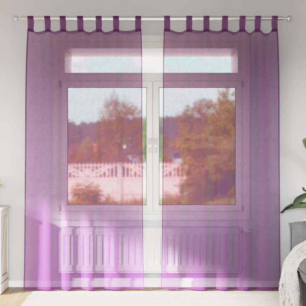 vidaXL Voile Vorhänge mit Schlaufen 2 Stk. Lila 140x245 cm
