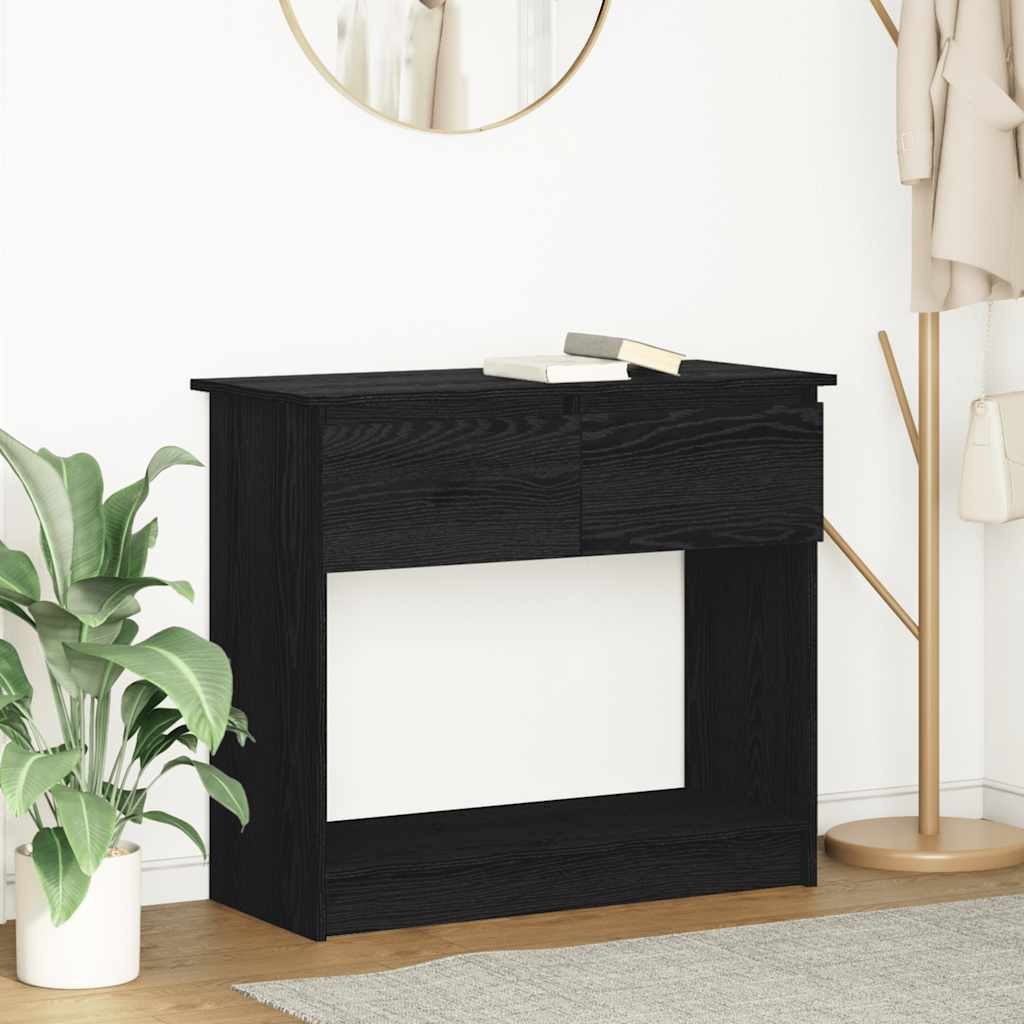 vidaXL Konsolentisch mit Schubladen Schwarz 85,5x38,5x74,5 cm