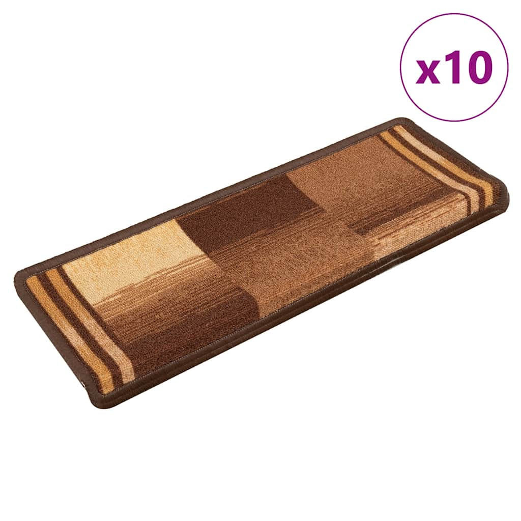 vidaXL Stufenmatten Selbstklebend 10 Stk. 65x21x4 cm Braun