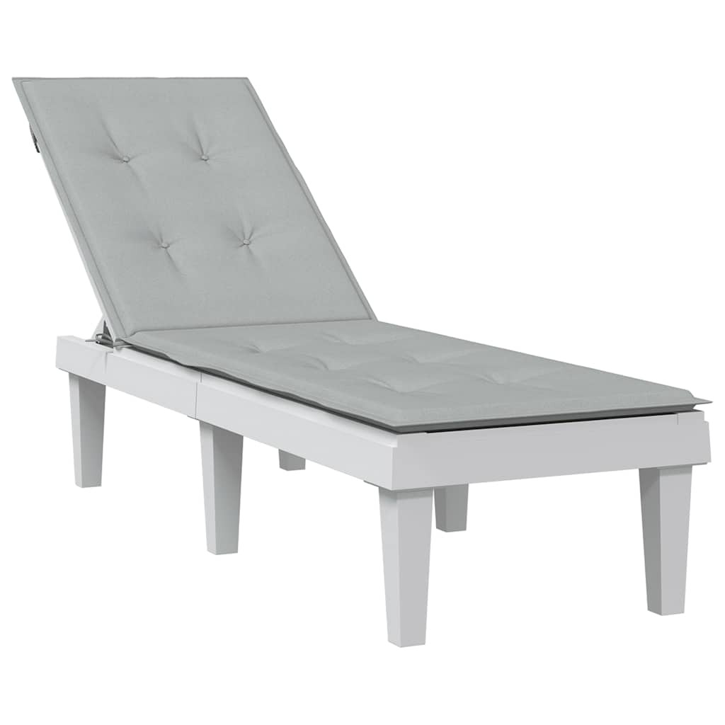 vidaXL Liegestuhl-Auflage Melange Hellgrau (75+105) x 50 x 4 cm Stoff