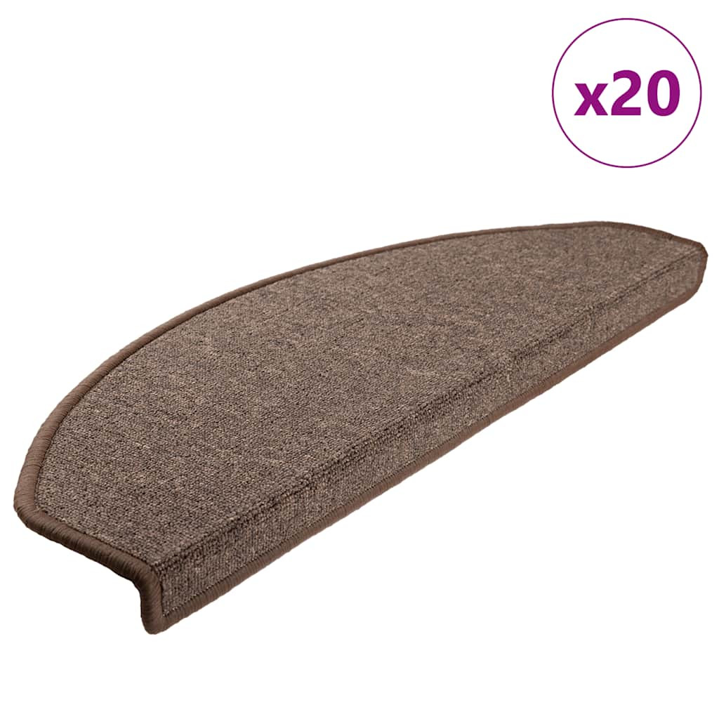 vidaXL Stufenmatten 20 Stk. 65x24x4 cm Kaffeebraun Halbrund Groß