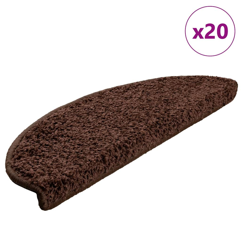 vidaXL Stufenmatten 20 Stk. 65x21x4 cm Braun Halbrund Groß