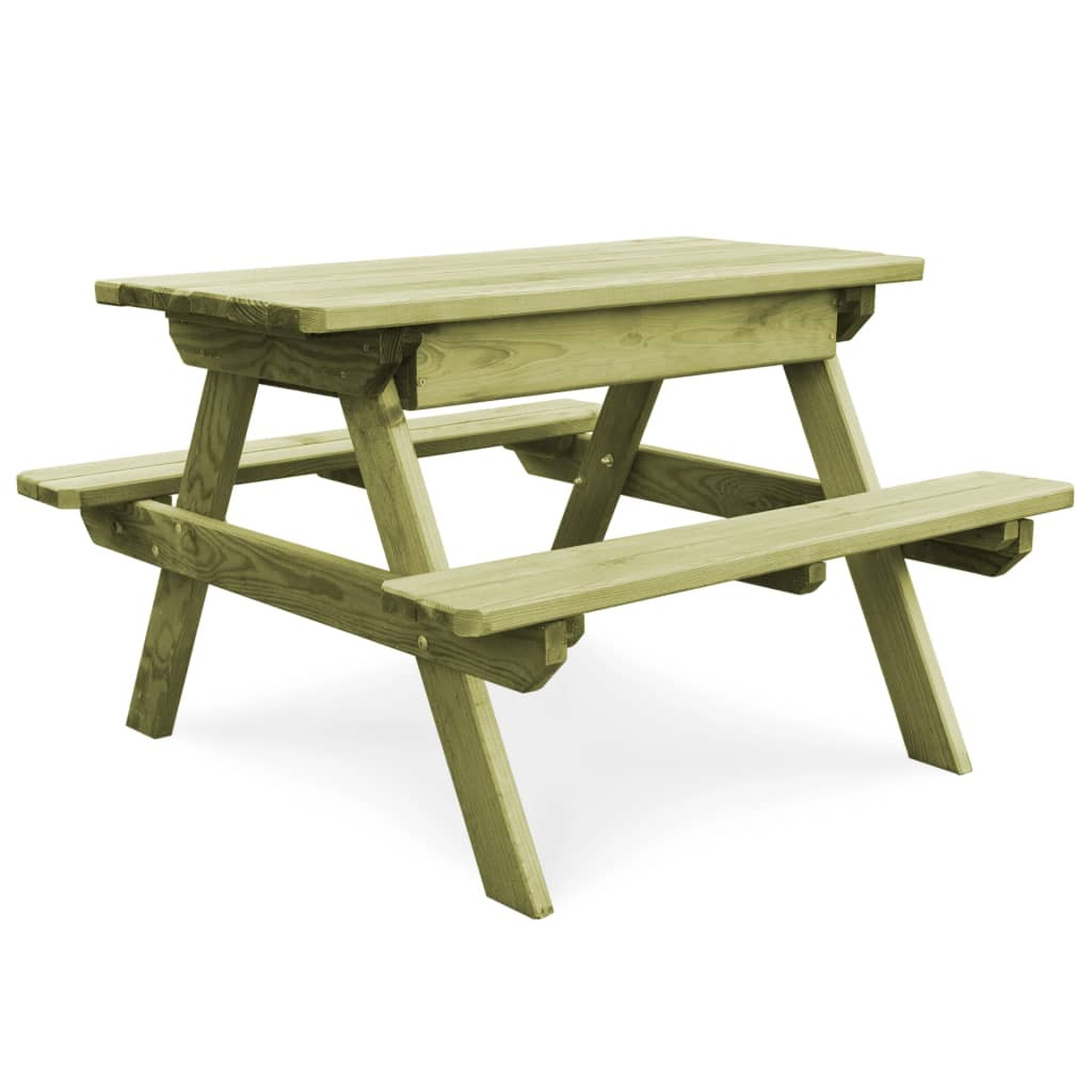 vidaXL Kinder-Picknicktisch 90x90x58 cm Imprägniertes Kiefernholz