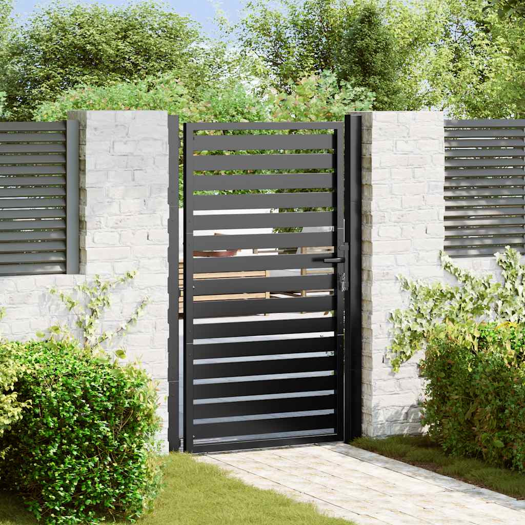 vidaXL Gartentor Abschließbar Schwarz 100x150 cm Aluminium