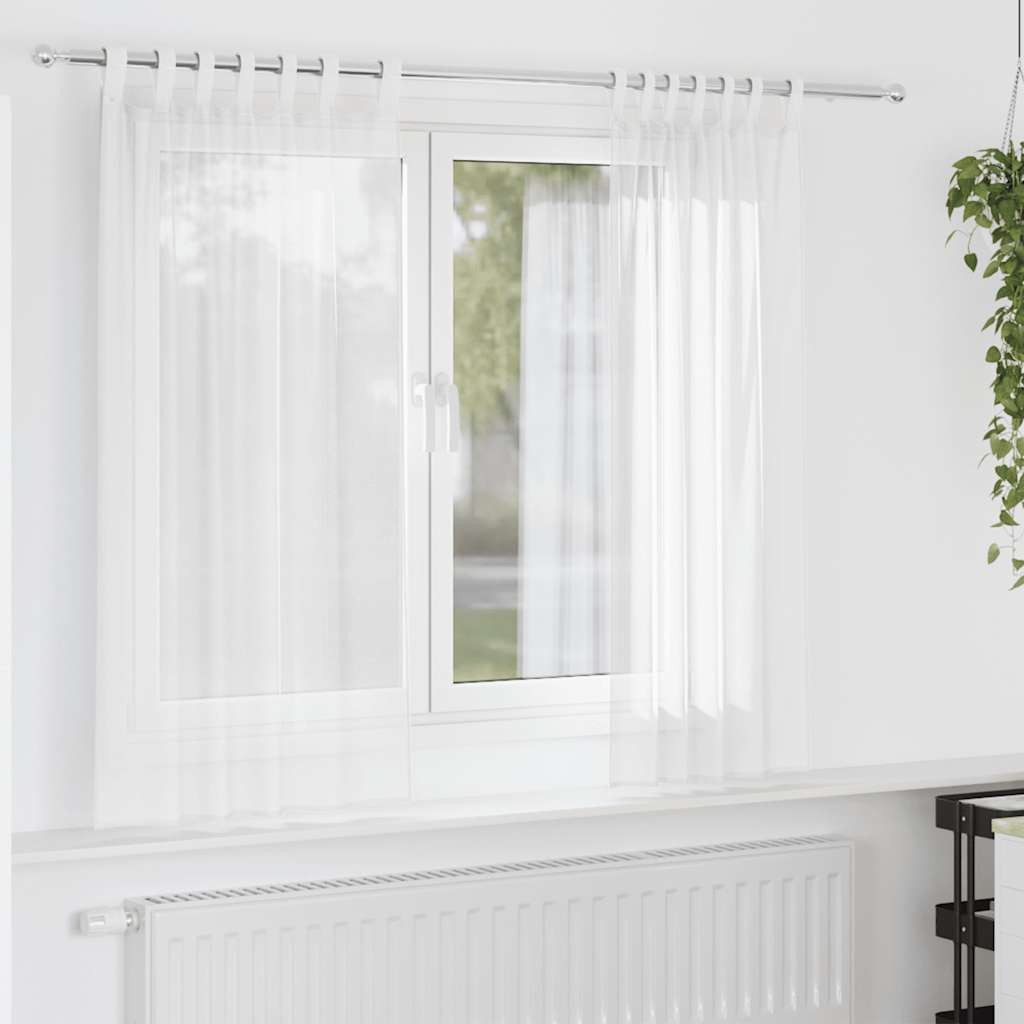 vidaXL Voile Vorhänge mit Schlaufen 2 Stk. Weiß 140x175 cm