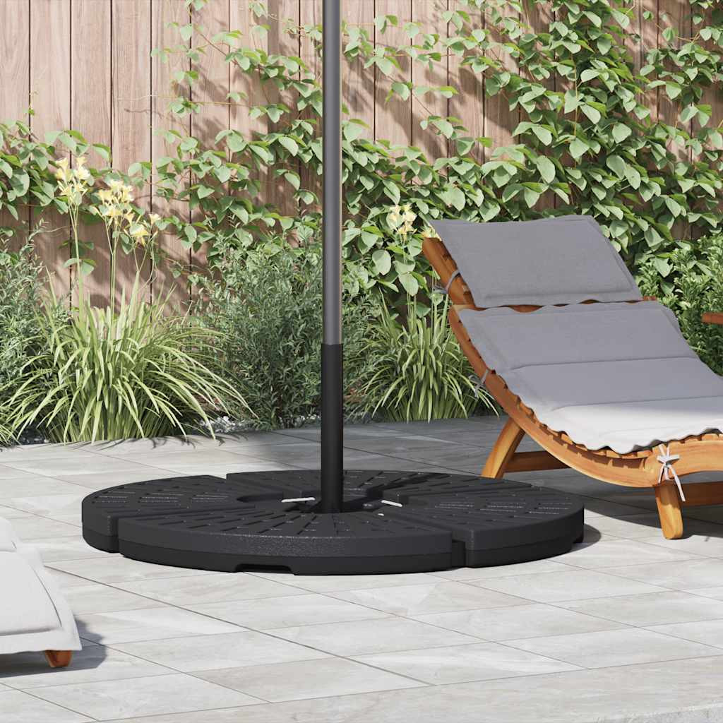 vidaXL Sonnenschirmständer Fächerförmig 4 Stk. Schwarz