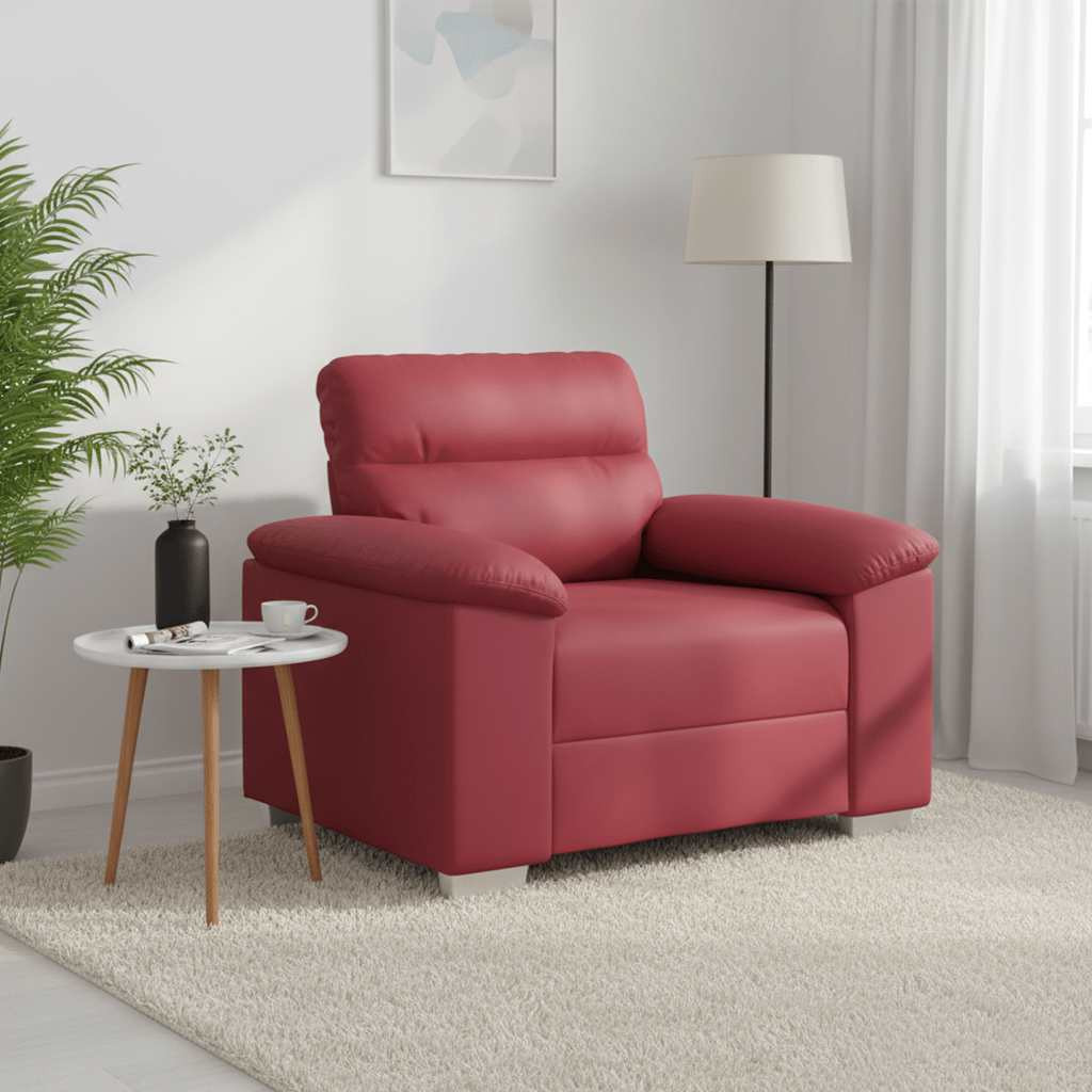 vidaXL Sessel Weinrot 100x81x84 cm Kunstleder