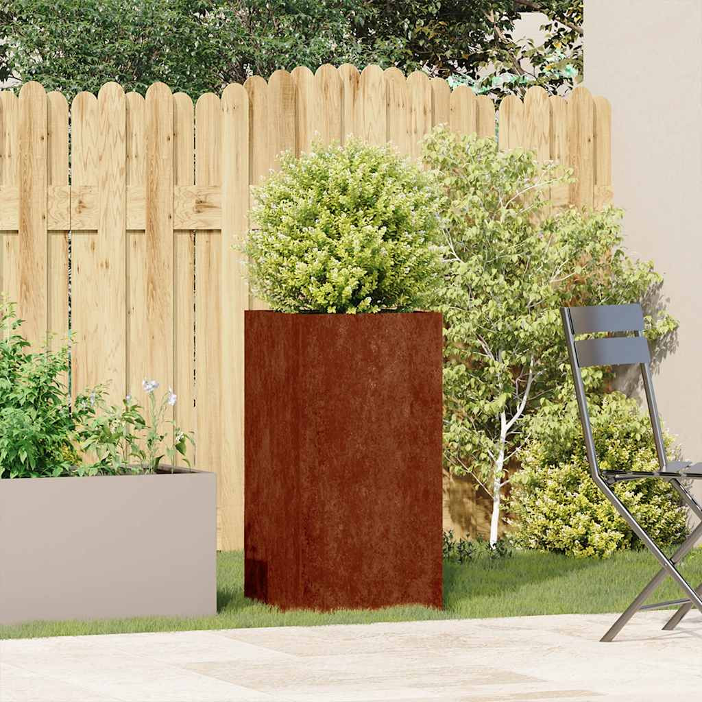 vidaXL Pflanzkübel Rostig 40x40x80 cm Wetterfester Stahl