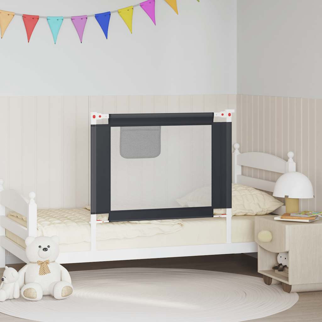 vidaXL Kleinkind-Bettschutzgitter Dunkelgrau 90x25 cm Stoff