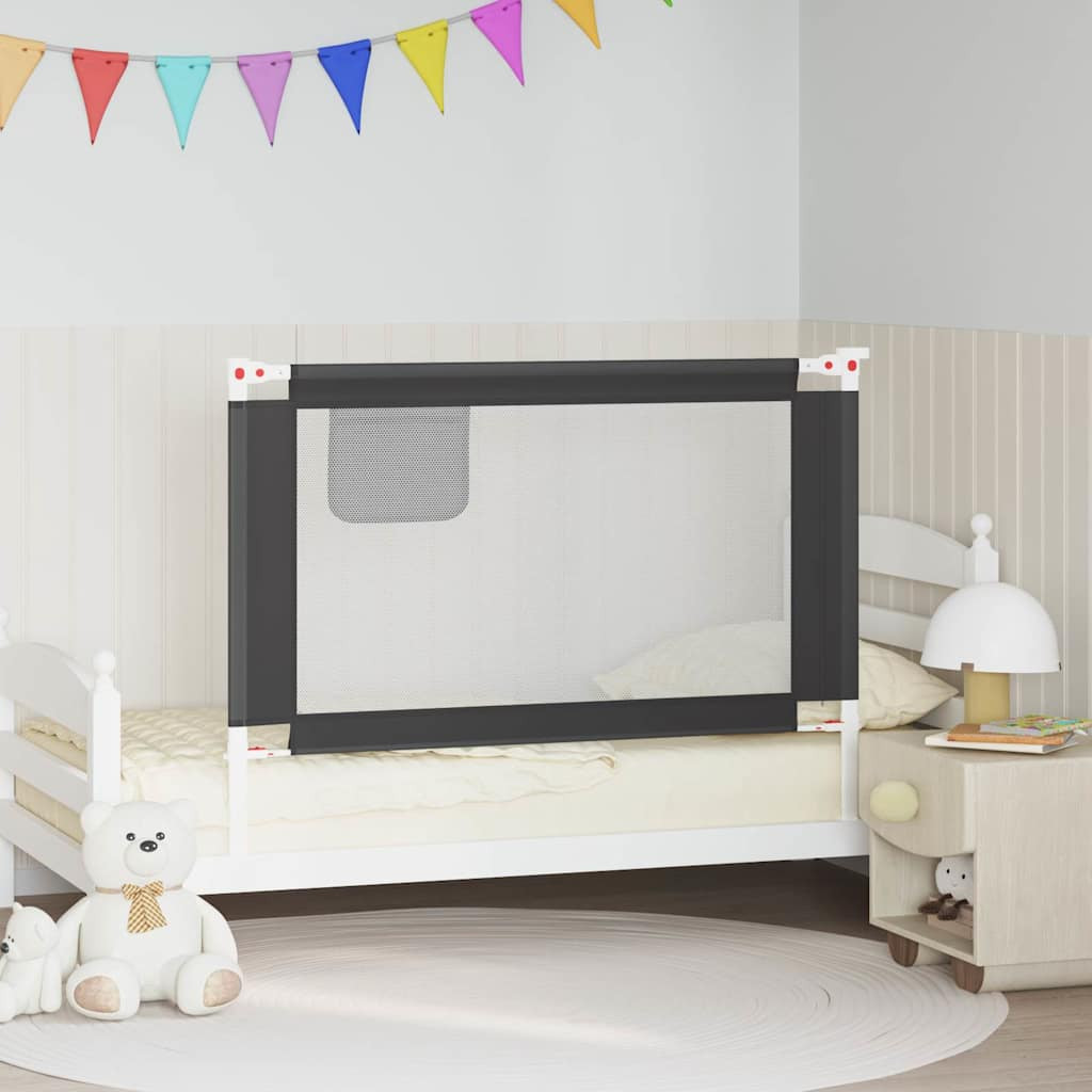 vidaXL Kleinkind-Bettschutzgitter Dunkelgrau 120x25 cm Stoff