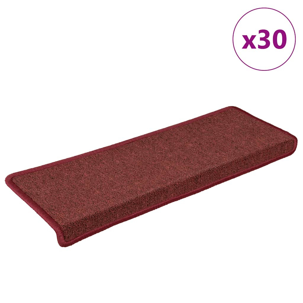 vidaXL Stufenmatten 30 Stk. 65x21x4 cm Bordeaux Rechteckiger Rand