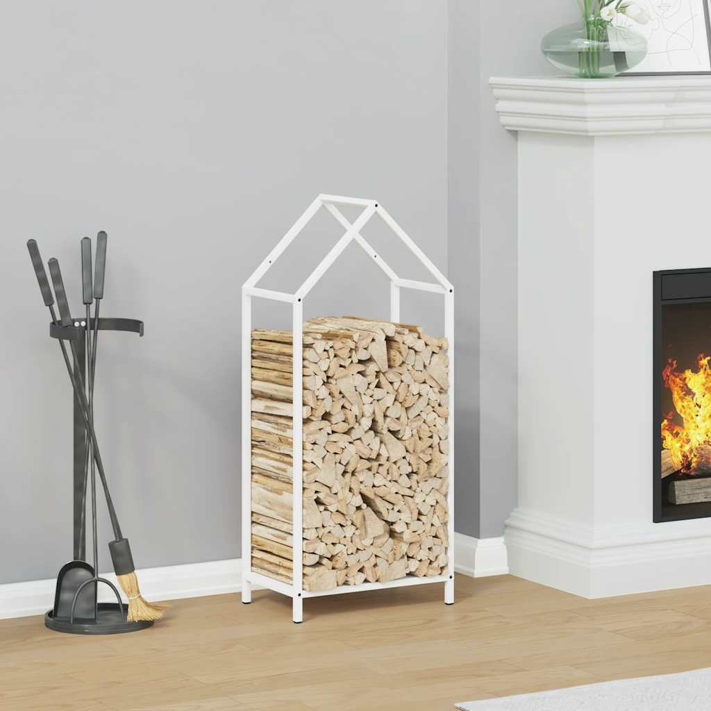 vidaXL Brennholzregal Weiß 40x25x90 cm Kaltgewalzter Stahl