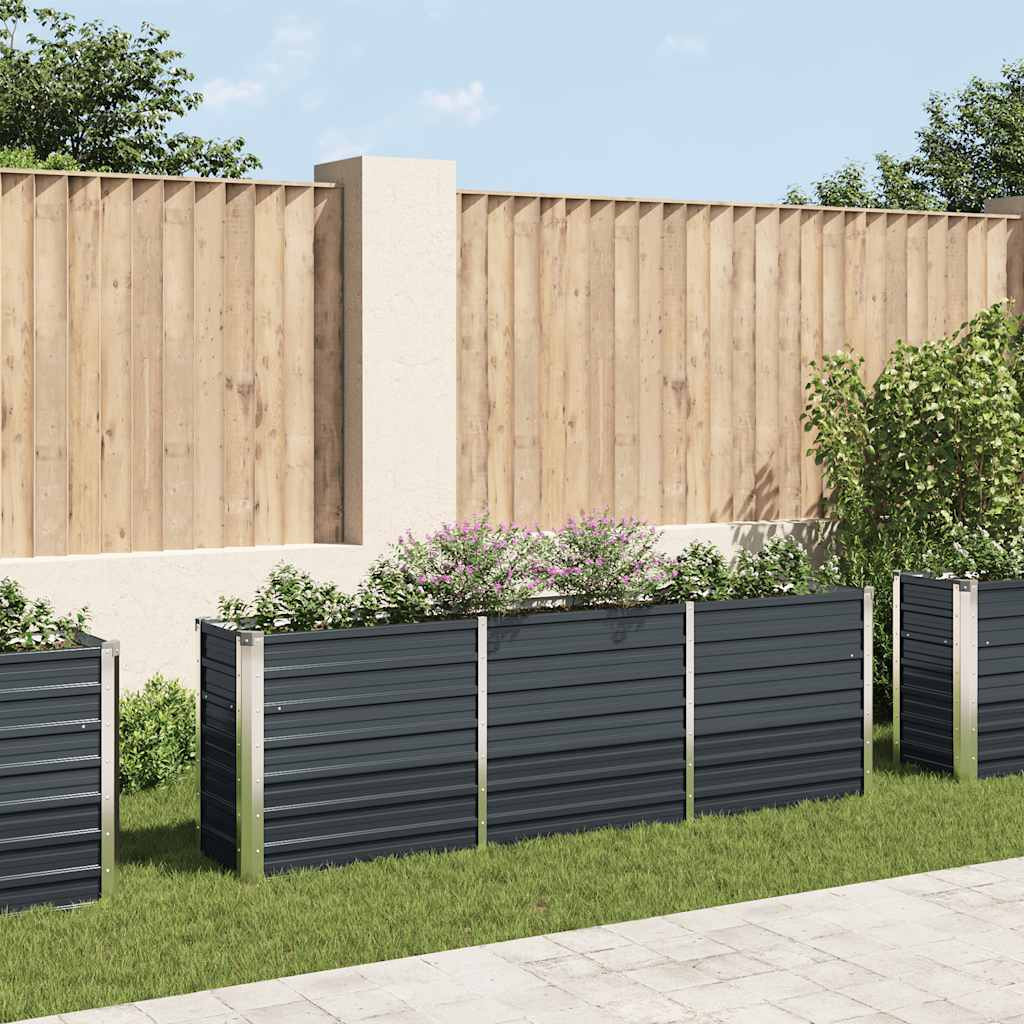 vidaXL Garten-Hochbeet Verzinkter Stahl 240 x 40 x 77 cm Anthrazit