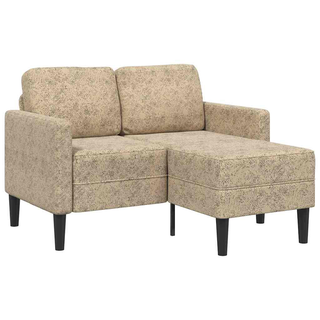 vidaXL 2-Sitzer-Sofa mit Chaiselongue L-Form Hellgrau 125cm Kunstleder