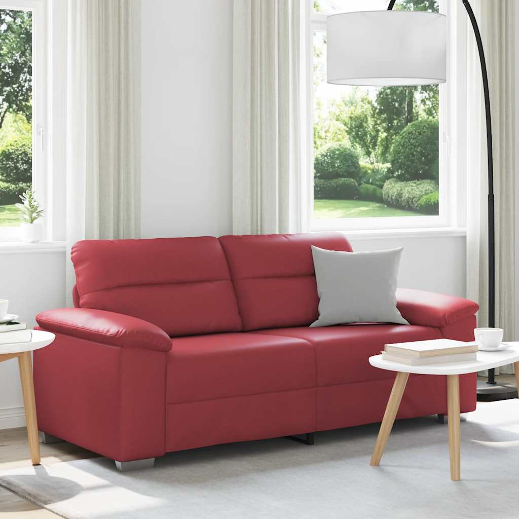vidaXL 2-Sitzer-Sofa Weinrot 180x81x84 cm Kunstleder