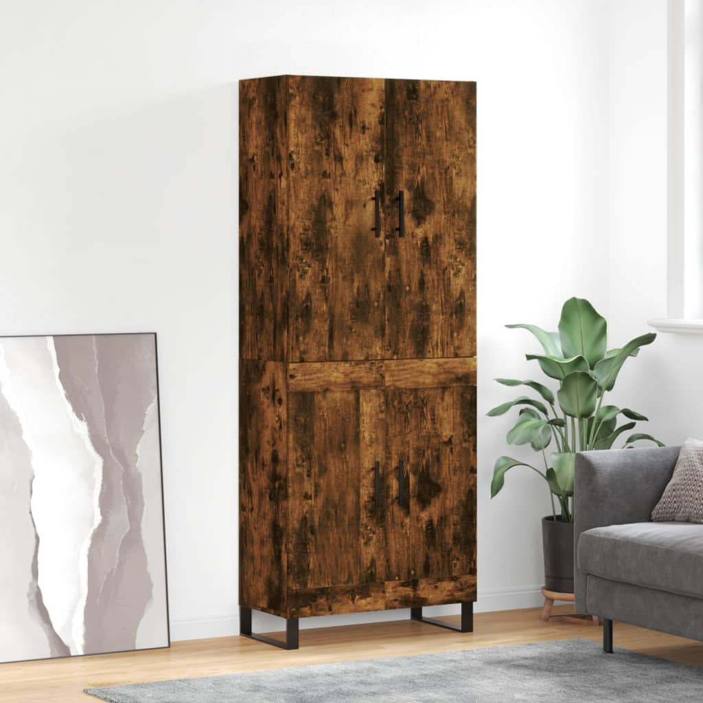 vidaXL Highboard Räuchereiche 69,5x34x180 cm Holzwerkstoff
