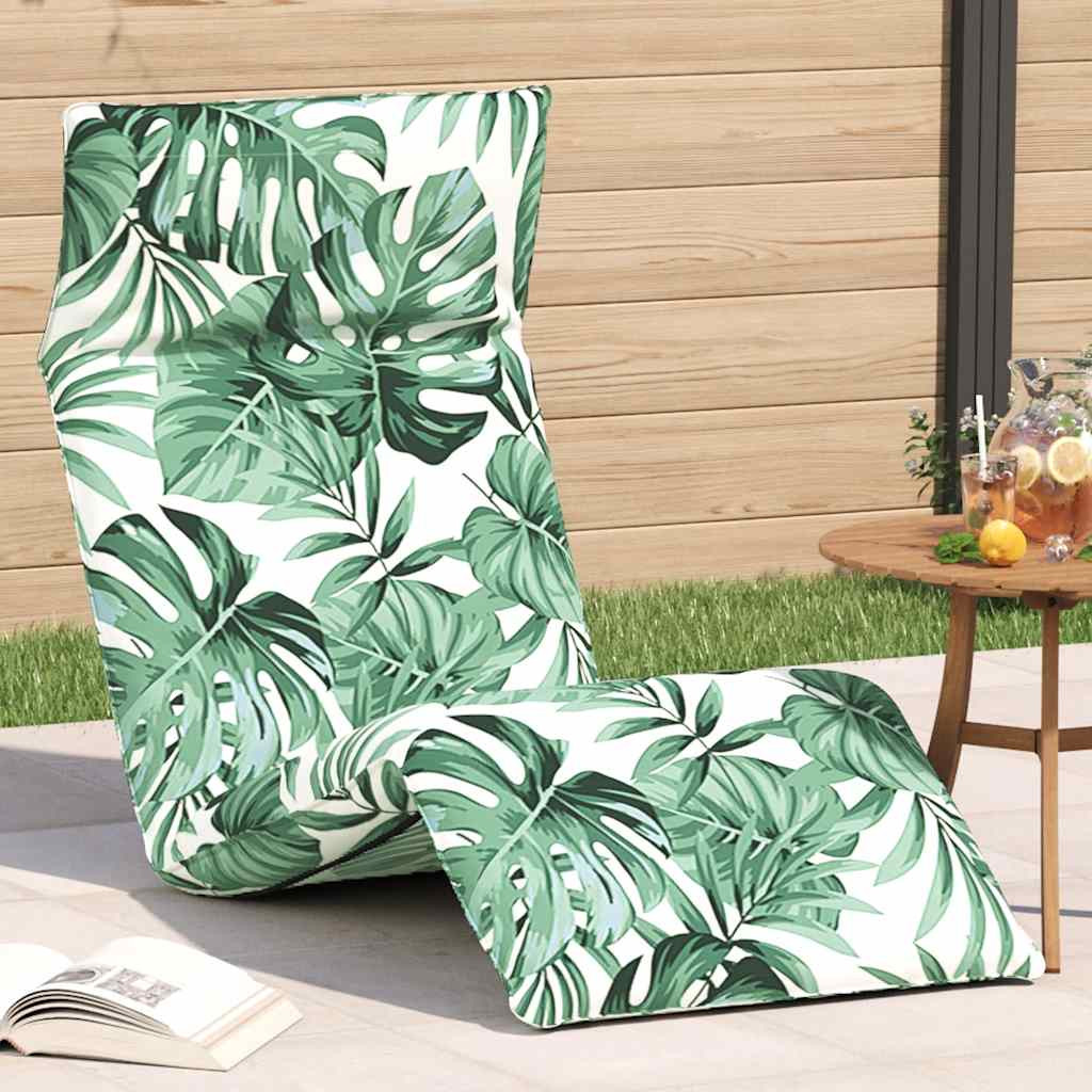 vidaXL Sonnenliege Klappbar Blattmuster 175x54x8,5 cm Oxford-Gewebe