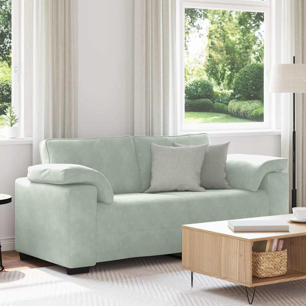 vidaXL Zweisitzer-Sofa Hellgrau 180x77x82 cm Samt