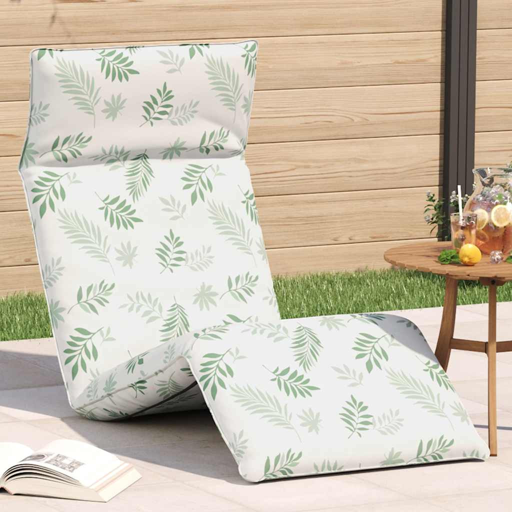 vidaXL Sonnenliege Klappbar Blattmuster 175x54x8,5 cm Oxford-Gewebe