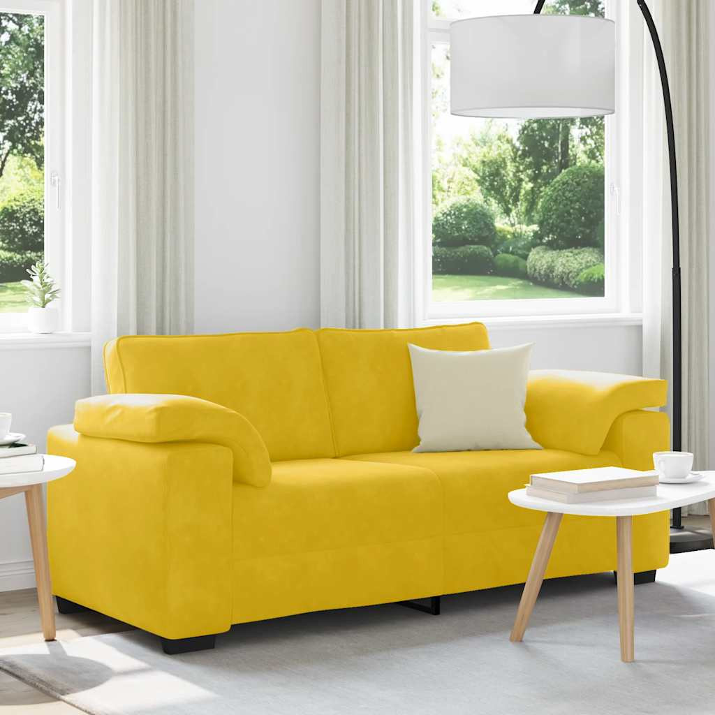 vidaXL Zweisitzer-Sofa Gelb 180x77x82 cm Samt