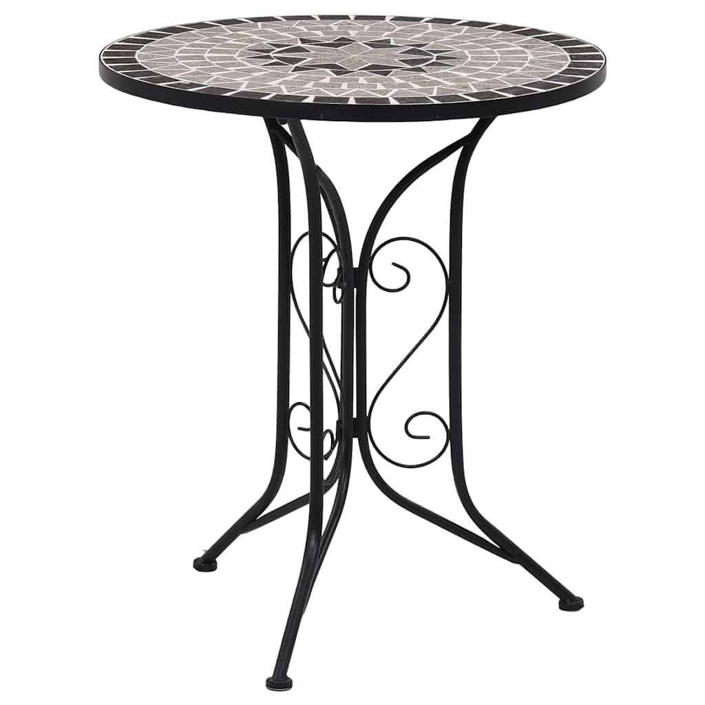 vidaXL Mosaik-Bistrotisch Grau 60 cm Keramik