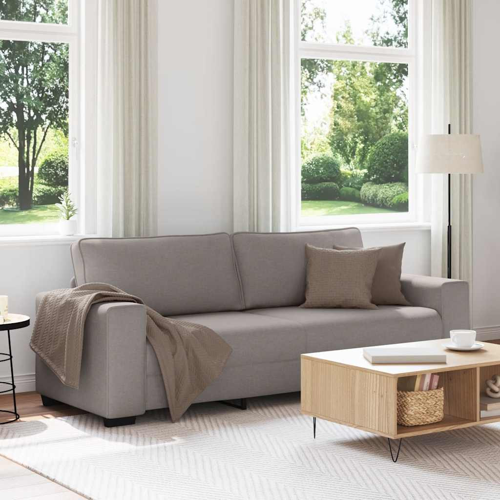 vidaXL 3-Sitzer-Sofa Taupe 220x77x82 cm Stoff