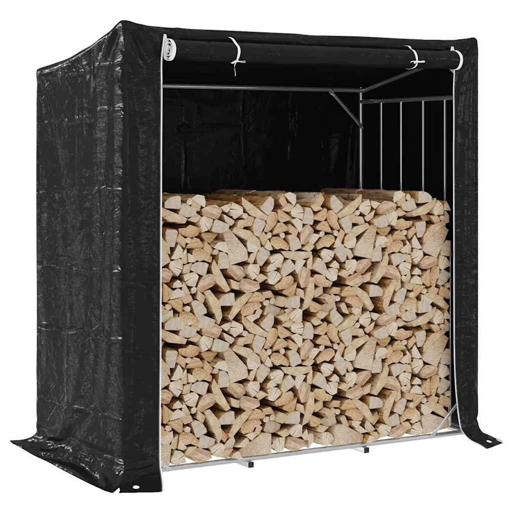vidaXL Brennholzregal mit Regenschutz 200x100x200 cm Verzinkter Stahl