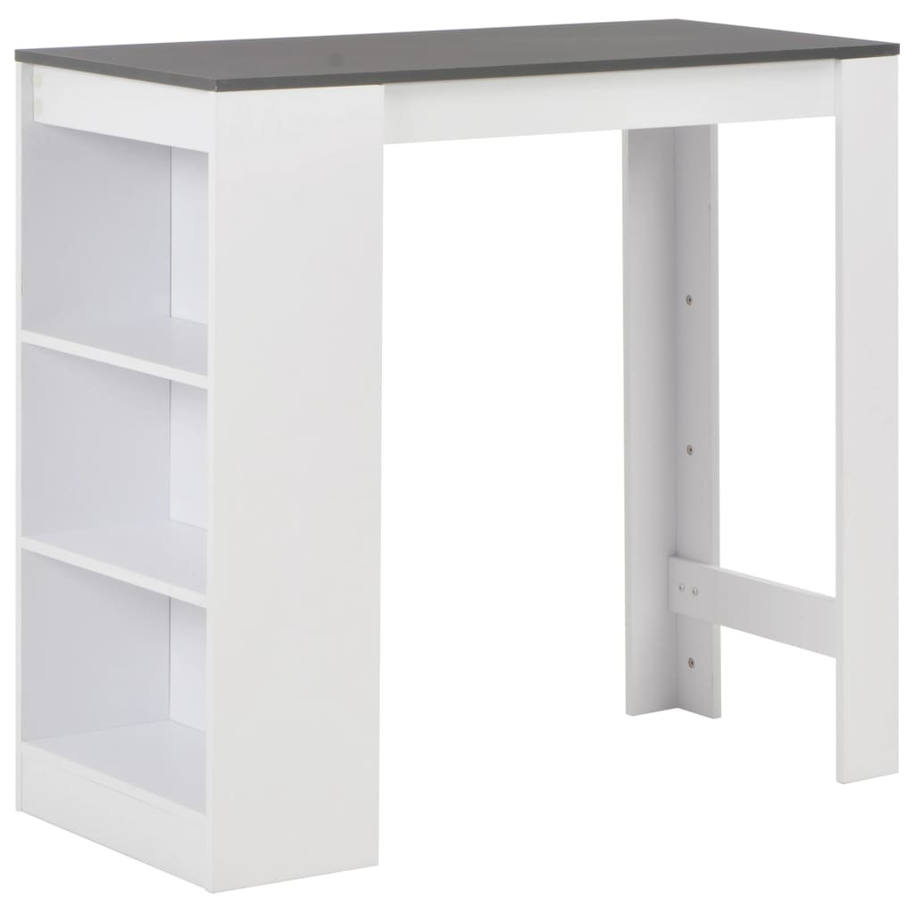 vidaXL Bartisch mit Regal Weiß 110x50x103 cm