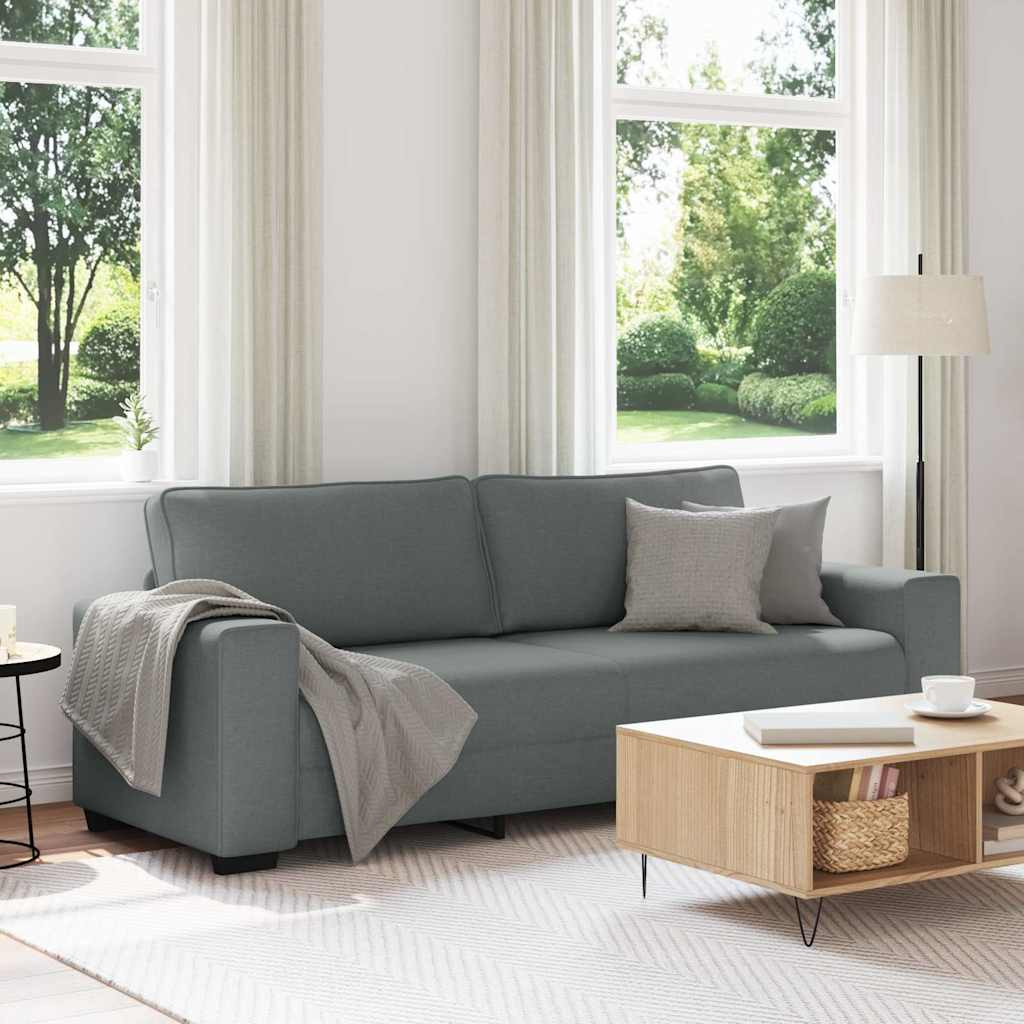 vidaXL 3-Sitzer-Sofa Dunkelgrau 220x77x82 cm Stoff