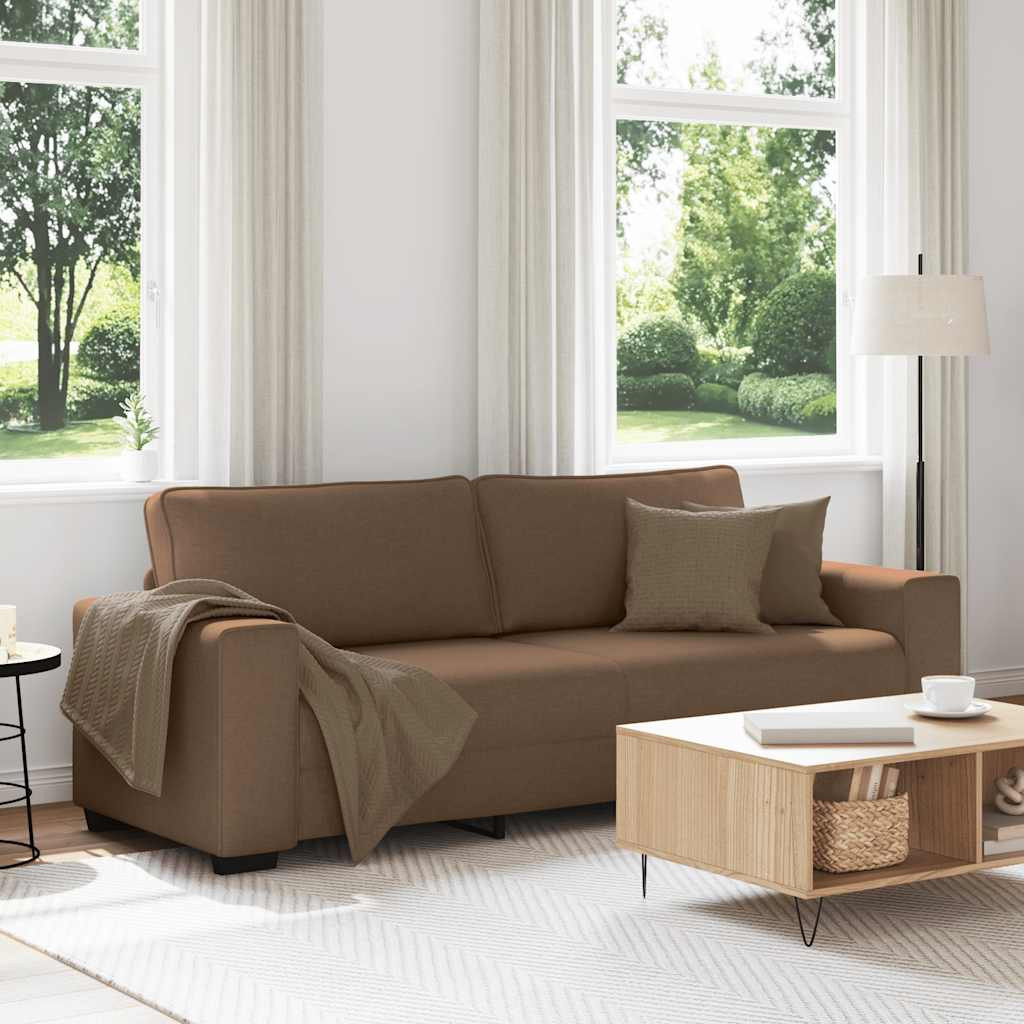 vidaXL 3-Sitzer-Sofa Braun 220x77x82 cm Stoff